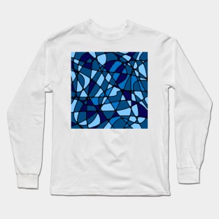 Stained Glass Blue Long Sleeve T-Shirt